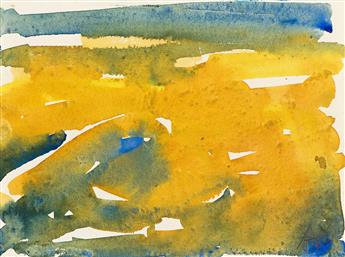 MARY LEE ABBOTT (1921 - 2019, AMERICAN) Untitled (Blue Green) and Untitled (Yellow Orange).                                                      